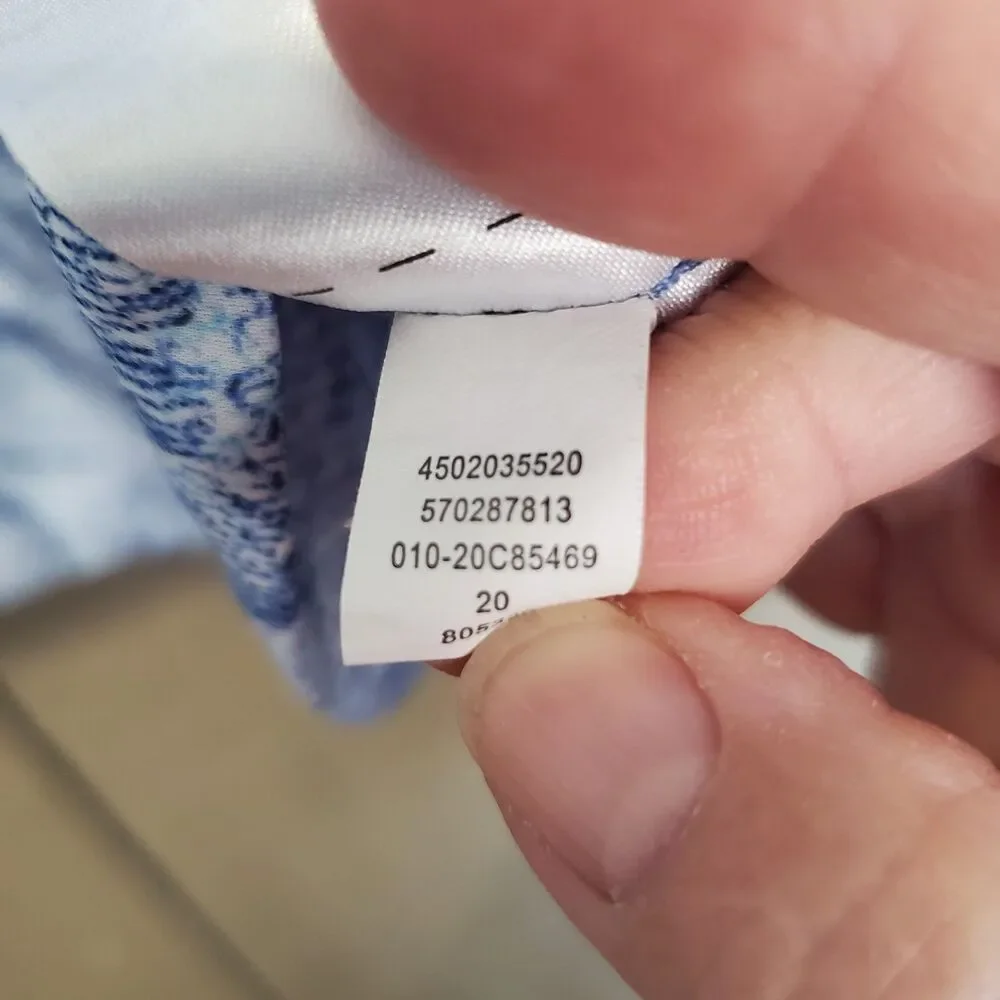 Chico's Printed Split Neck Dolman Sleeve Oversized Lightweight Blouse Size 3(XL) - Picture 6 of 6